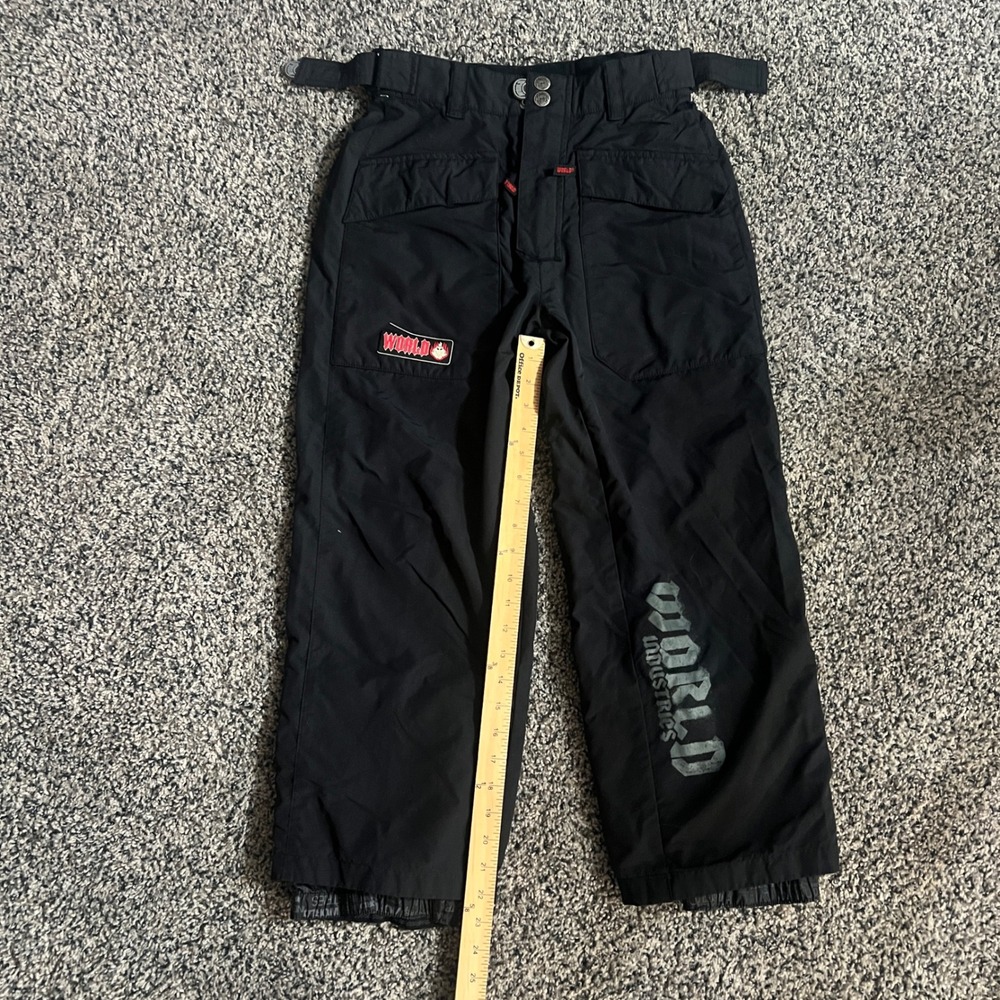 World Industries Outerwear Blk Snow Pants Youth Medium not insulated adjustable - Picture 8 of 10